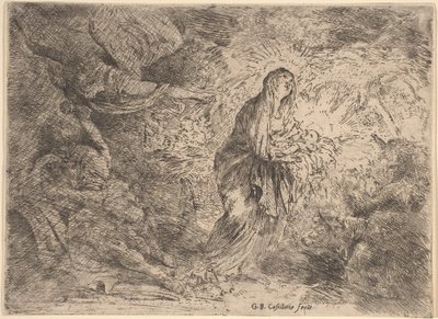 Joseph väckt av ängeln av Giovanni Benedetto Castiglione
