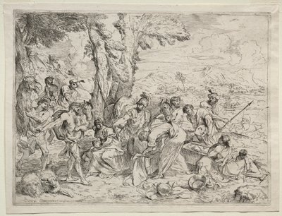Laban söker efter idoler i Rachels bagage av Giovanni Benedetto Castiglione