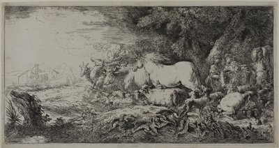 Noa och djuren som går in i arken av Giovanni Benedetto Castiglione