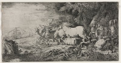 Noa och djuren som går in i arken av Giovanni Benedetto Castiglione
