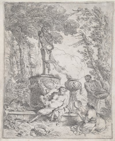 Pan Liggande framför en Herm av Giovanni Benedetto Castiglione