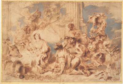 Tillbedjan av herdarna av Giovanni Benedetto Castiglione