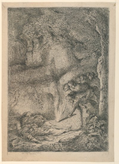 Fyndet av St. Peters och St. Pauls kroppar av Giovanni Benedetto Castiglione