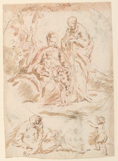 Den heliga familjen av Giovanni Benedetto Castiglione