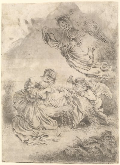 Madonnan och barnet av Giovanni Benedetto Castiglione
