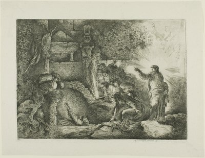 Lazarus uppståndelse av Giovanni Benedetto Castiglione