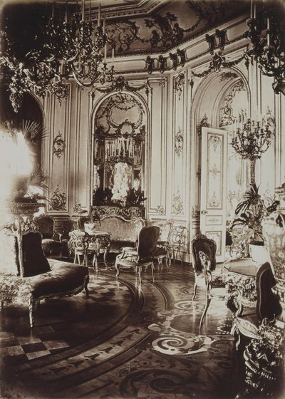 Stroganovpalatset i Sankt Petersburg. Ovalt vardagsrum, 1860-tal av Giovanni Bianchi