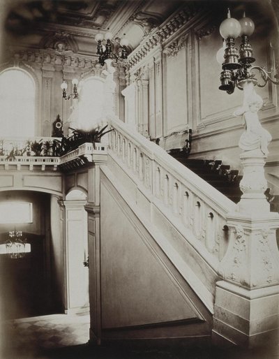 Stroganovpalatset i Sankt Petersburg. Den stora trappan med nedre vestibulen, 1860-tal av Giovanni Bianchi