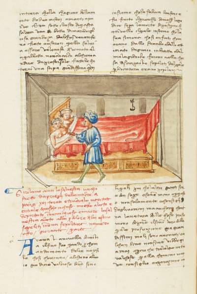 Decameron, Det förflutna; Girolamo Sighieri i Salvestras sovrum, Fjärde dagen, novell 8. av Giovanni Boccaccio