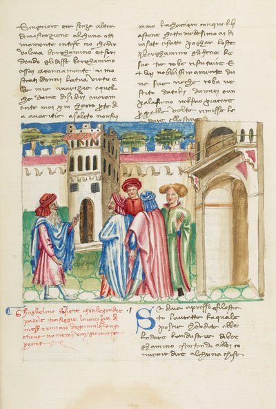 Decameron, En allegorisk fresco - Guiglielmo Borsiere och Ermino de