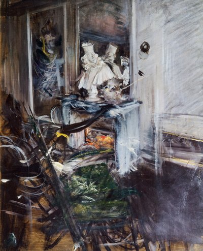 Kardinal Bernini i målarrummet av Giovanni Boldini (1842-1931), olja på duk, 53x46 cm av Giovanni Boldini