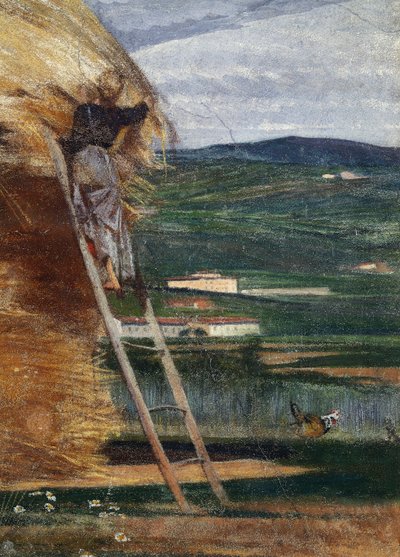 Höstack, en bonde på en stege av Giovanni Boldini