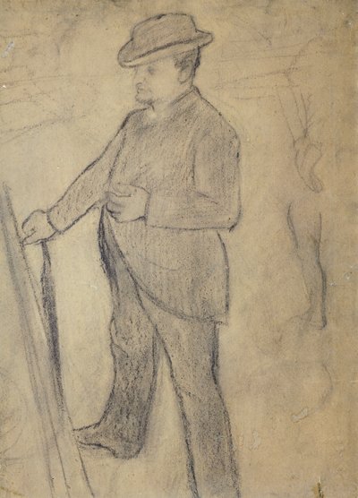 Porträtt av Boldini, av Edgar Degas (1834-1917), teckning av Giovanni Boldini