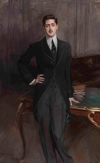 Porträtt av greve Sergey Platonovich Zubov 1881-1964, 1913. av Giovanni Boldini