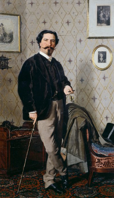 Porträtt av Cristiano Banti med sin käpp av Giovanni Boldini