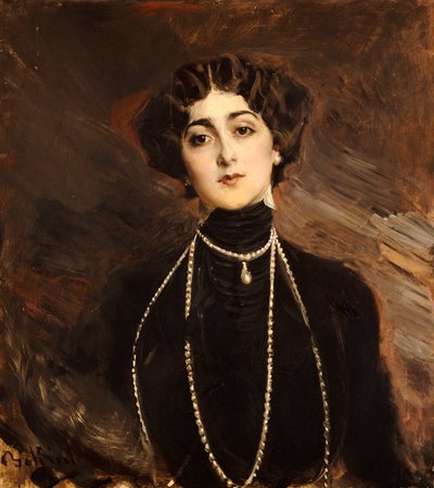 Porträtt av Lina Cavalieri, ca 1901 av Giovanni Boldini