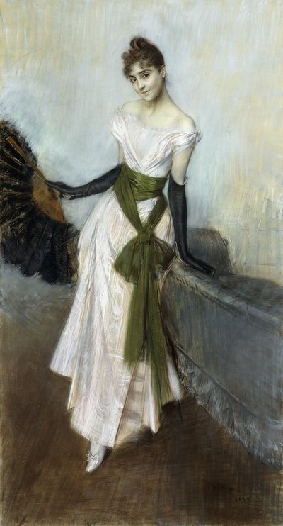 Porträtt av Signorina Shell av Ossa, 1888 av Giovanni Boldini