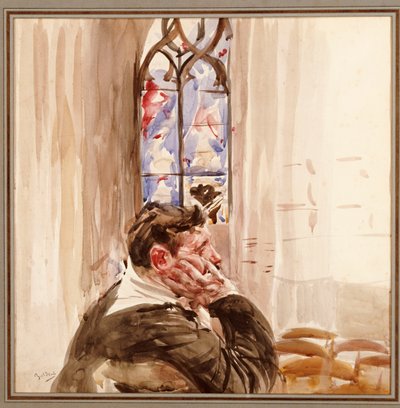 Porträtt av en man i en kyrka, 1900 av Giovanni Boldini