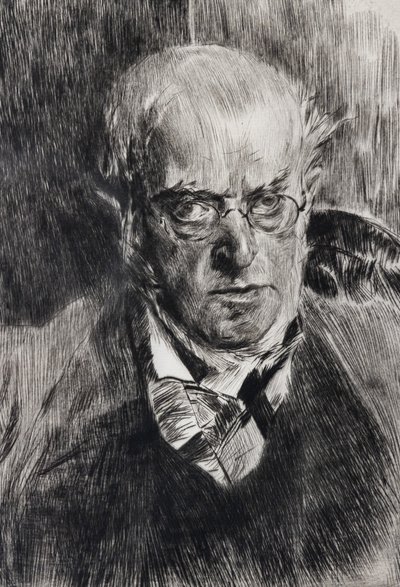 Porträtt av målaren Adolph Menzel, detalj av Giovanni Boldini