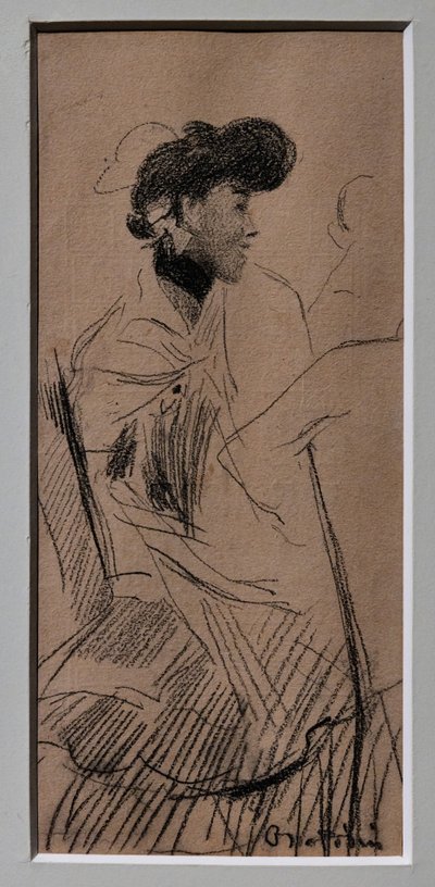 Sittande elegant kvinna av Giovanni Boldini