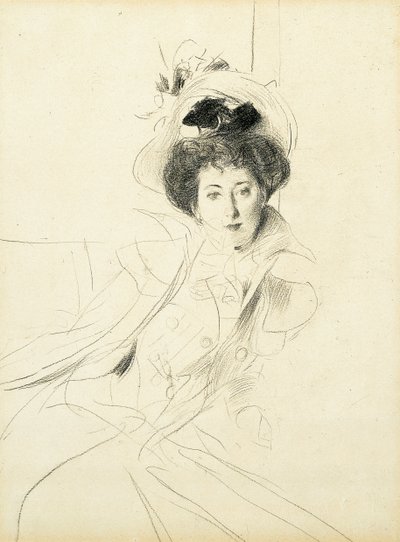 Studie av prinsessan Niscemi av Giovanni Boldini