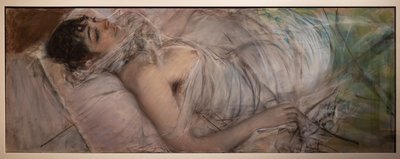 Grevinnan av Rasty Reclining av Giovanni Boldini
