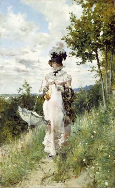 Sommarpromenad av Giovanni Boldini