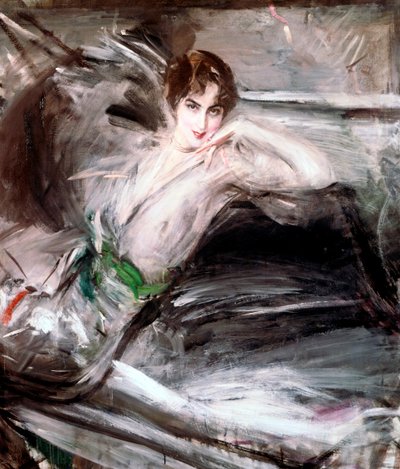 Kvinna satt på stol, c1860 av Giovanni Boldini
