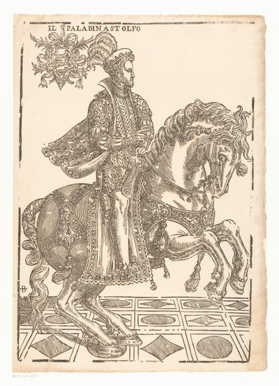 Astolfo till häst Il paladin Astolfo (titel på objekt) av Giovanni Britto