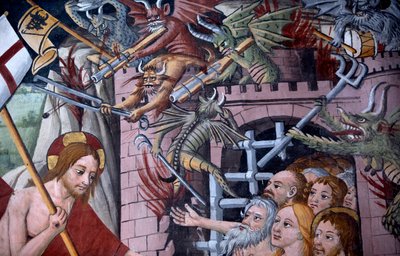 Nedstigning till helvetet, ca 1492 (detalj av 3702448) av Giovanni Canavesio
