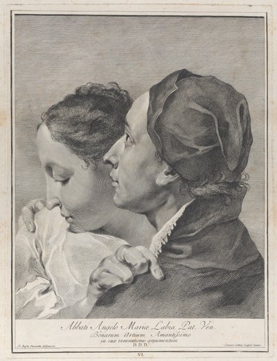 En ung man som omfamnar en flicka, 1743. av Giovanni Cattini