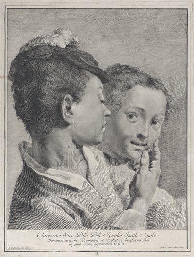 Pojke med en hatt som rör vid en flickas ansikte, 1743. av Giovanni Cattini