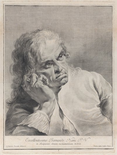 Eftertänksam man vilar huvudet på sin hand, 1743. av Giovanni Cattini