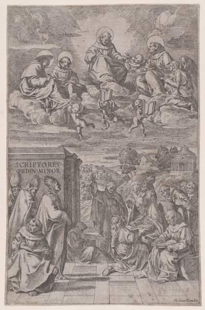 Ekklesiastik i landskapsskrift, andra i himmelriket ovan, c1650. av Giovanni Cesare Testa