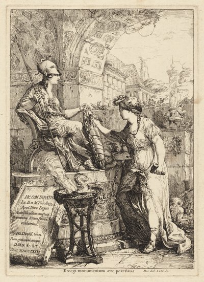 Egi Monumentum (konst som skriver in Minervas sköld) av Giovanni David