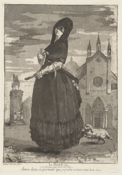 Le Zendale (Kvinna i huva, eller kvinnan som återvänder från kyrkan) av Giovanni David