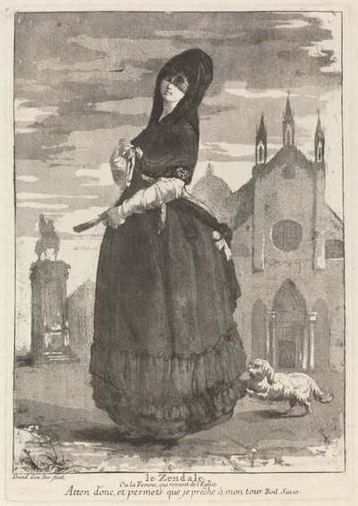 Le Zendale (Kvinna i huva, eller kvinnan som återvänder från kyrkan) av Giovanni David