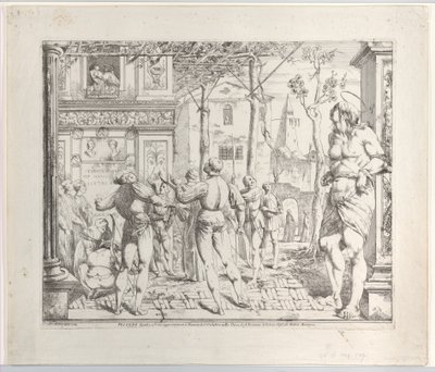 Sankt Christophers martyrskap, Secondo Quadro, 1776. av Giovanni David