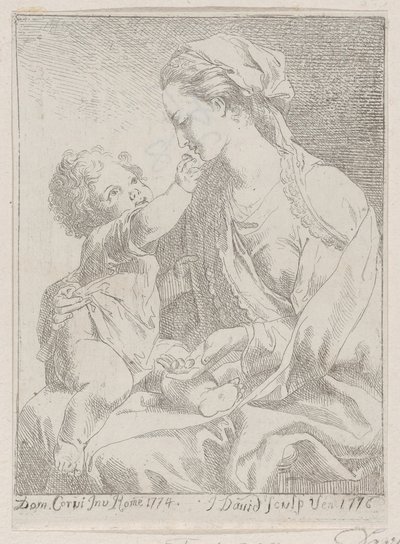Jungfru och barn, 1776. av Giovanni David