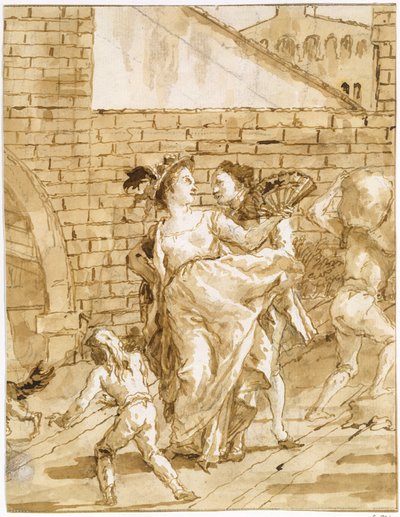En flirt av Giovanni Domenico Tiepolo