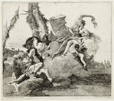 Armida möter den sovande Rinaldo av Giovanni Domenico Tiepolo