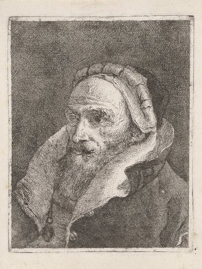 Skäggig gammal man med mössa, från Raccolta di Teste (Samling av huvuden) av Giovanni Domenico Tiepolo
