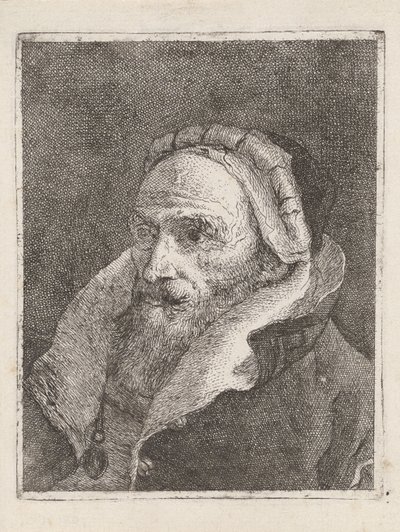Skäggig gammal man med keps, ur ”Raccolta di Teste” (Samling av huvuden) av Giovanni Domenico Tiepolo