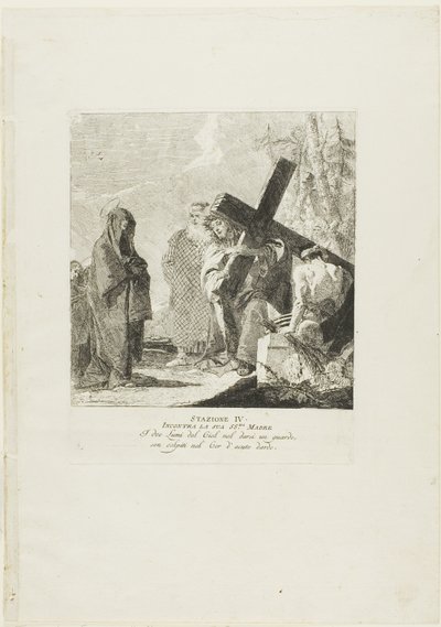 Kristus möter sin mor, plansch fyra från Korsvägsstationen av Giovanni Domenico Tiepolo