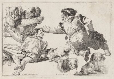 Dvärgar och hundar av Giovanni Domenico Tiepolo