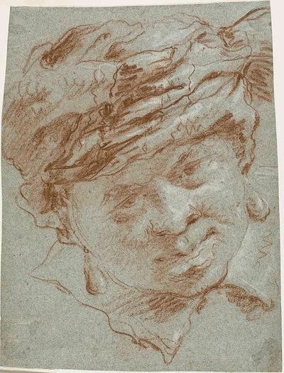 Huvud av en pojke med en turban av Giovanni Domenico Tiepolo