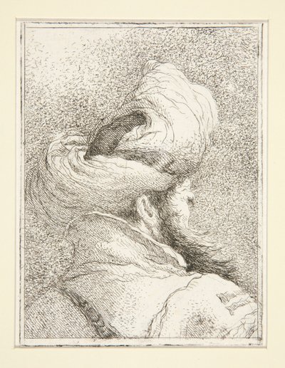Head of a Turk, från serien Raccolta di Teste, Libro Secondo (Samling av huvuden, bok två) av Giovanni Domenico Tiepolo
