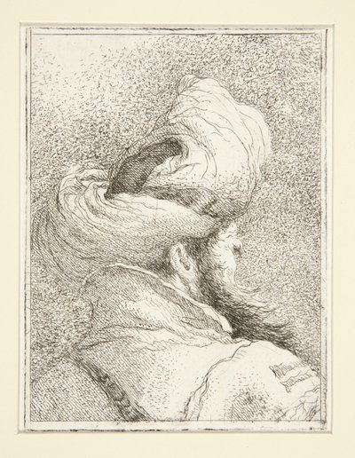 Huvud av en turk, ur serien Raccolta di Teste, Libro Secondo (Samling av huvuden, andra boken) av Giovanni Domenico Tiepolo