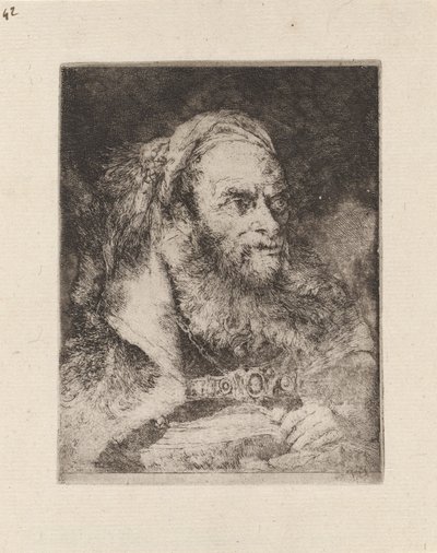 Head of an Oriental, A Book in Hand, från Raccolta di Teste (Samling av huvuden) av Giovanni Domenico Tiepolo