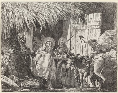 Josef och Maria förbereder sig för att lämna av Giovanni Domenico Tiepolo